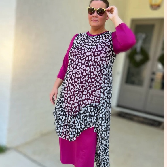 Zadie B’s mesh layering dress smock leopard print 2X - Picture 5 of 5